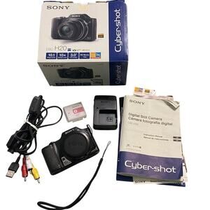 Sony Cyber Shot DSC H20 10.1 MP Digital Camera Battery Cord Manual Disc Ppwk